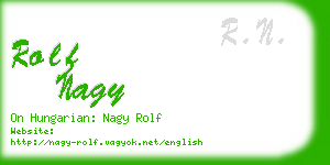 rolf nagy business card